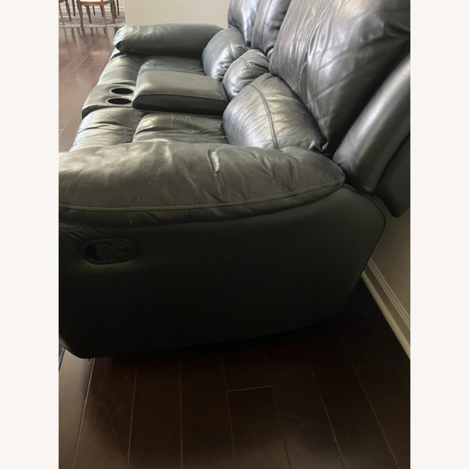 Raymour & Flanigan Black Leather 2 Seater Sofa - image-2