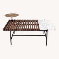 West Elm Eclipse Wood and Marble Coffee Table
