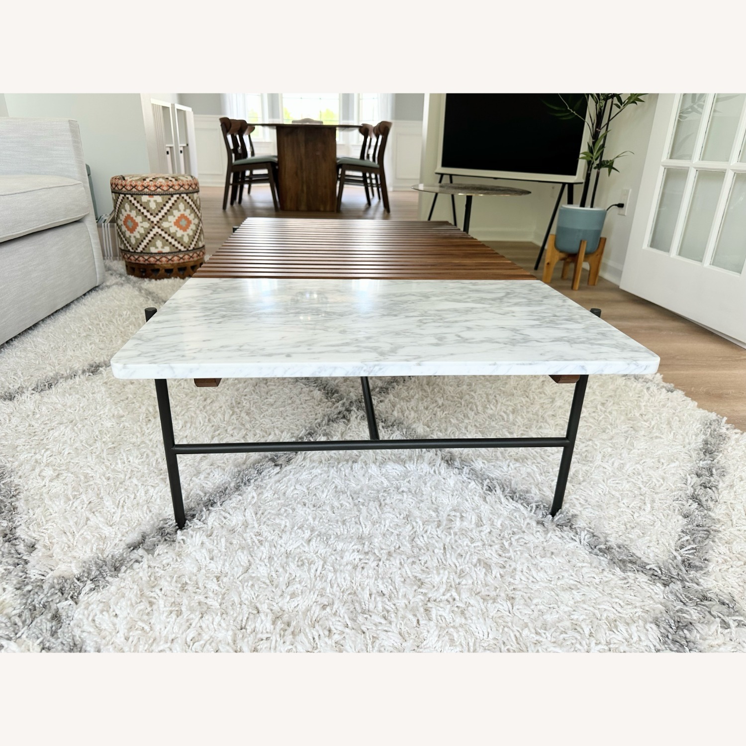West Elm Eclipse Wood and Marble Coffee Table - image-5
