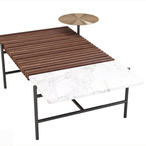 Used West Elm Eclipse Wood and Marble Coffee Table for sale on AptDeco