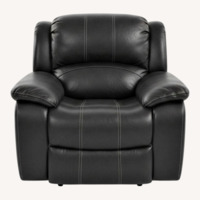Raymour & Flanigan Black Leather Recliner