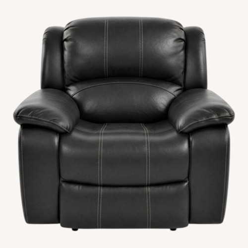 Used Raymour & Flanigan Black Leather Recliner for sale on AptDeco