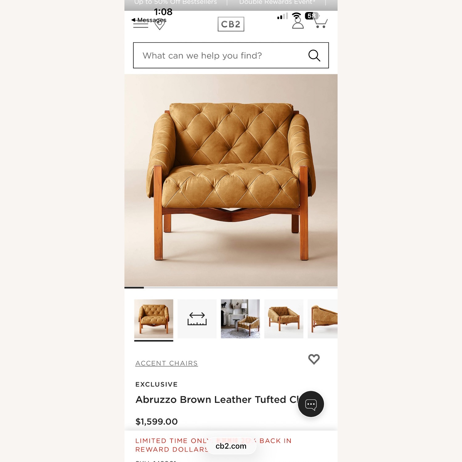CB2 Abruzzo Dark Brown Leather Accent Chairs - image-4
