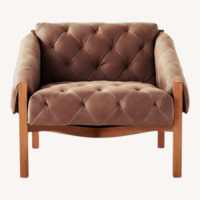 CB2 Abruzzo Dark Brown Leather Accent Chairs
