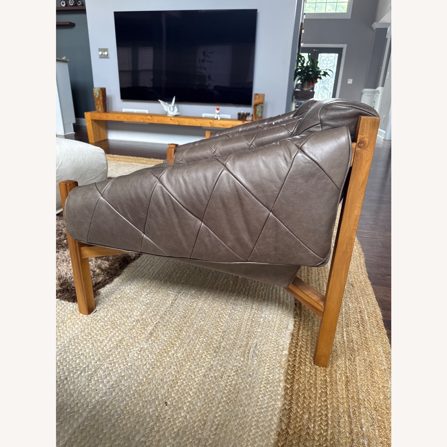 CB2 Abruzzo Dark Brown Leather Accent Chairs - image-2