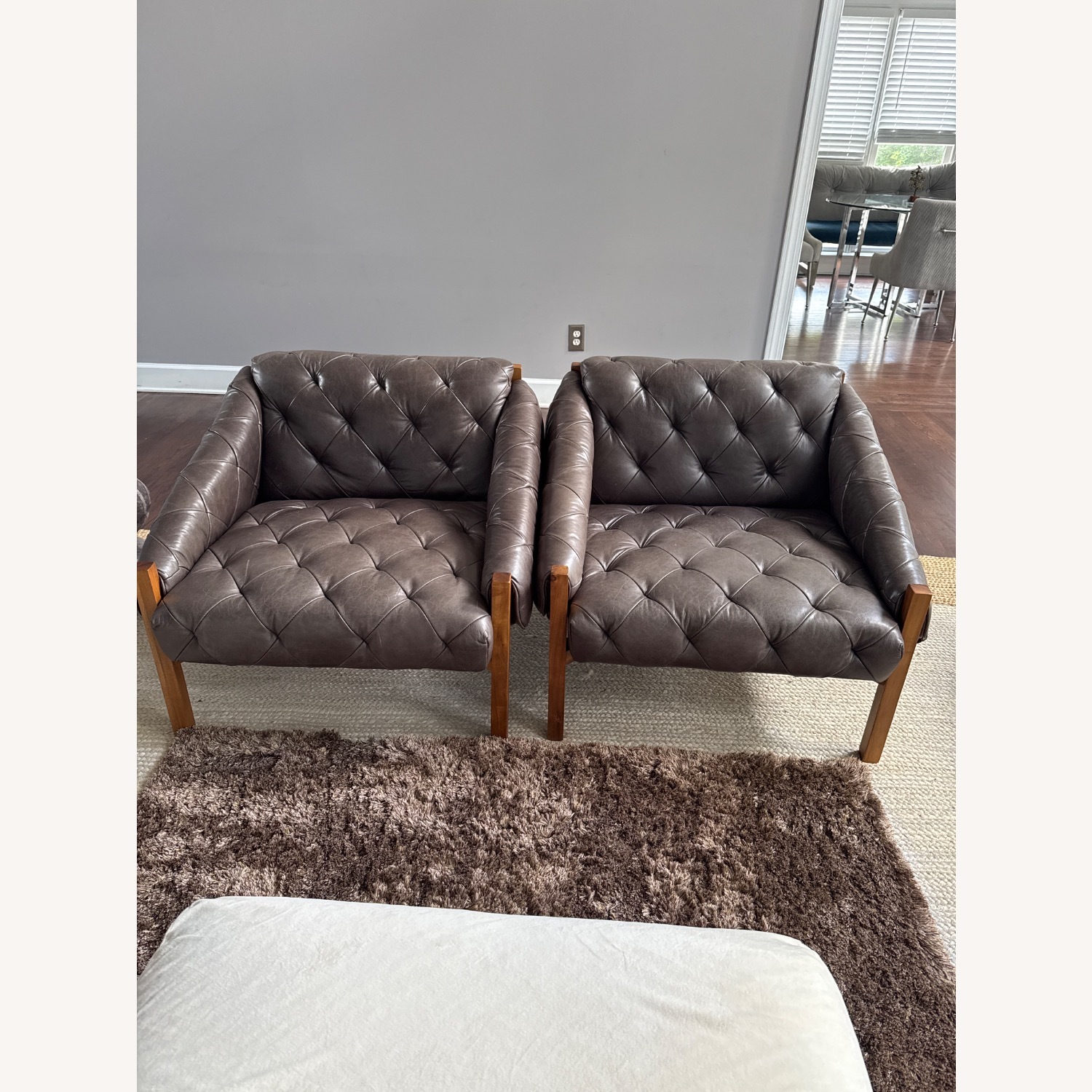 CB2 Abruzzo Dark Brown Leather Accent Chairs - image-1