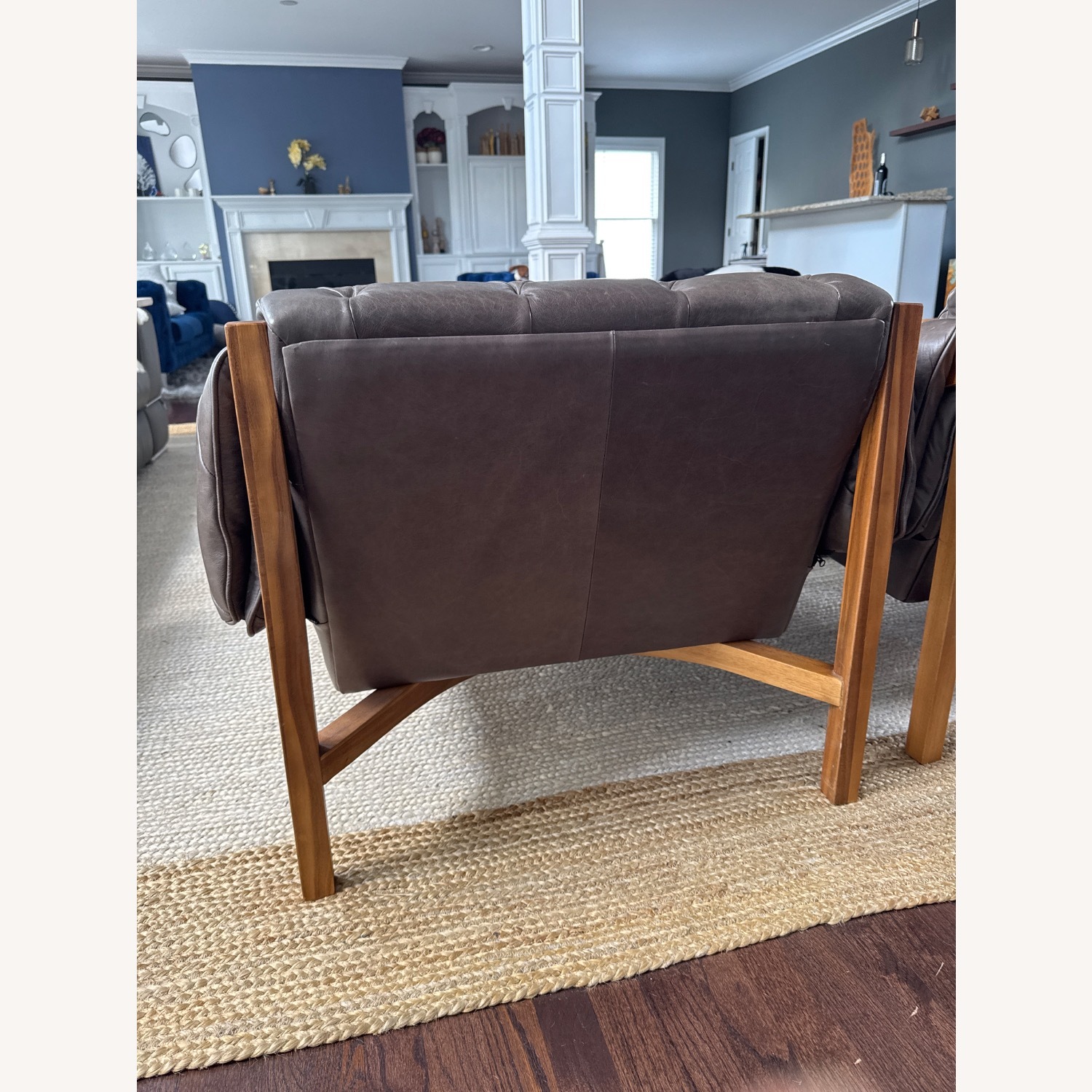 CB2 Abruzzo Dark Brown Leather Accent Chairs - image-3