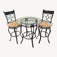 Dark Brown Metal Dining Sets