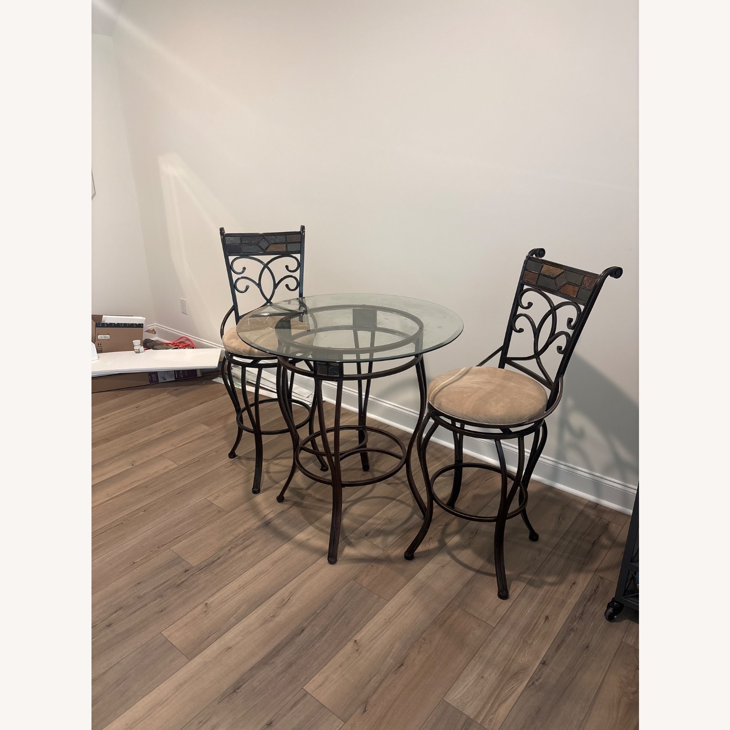 Dark Brown Metal Dining Sets - image-1