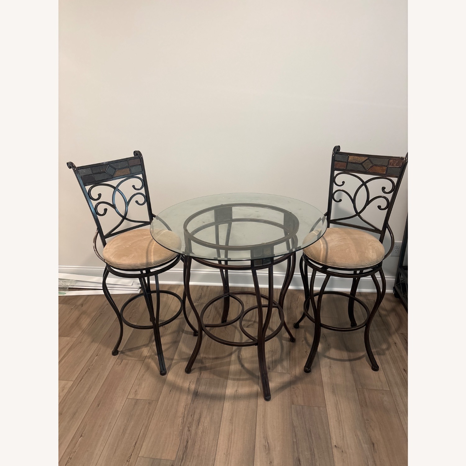 Dark Brown Metal Dining Sets - image-3