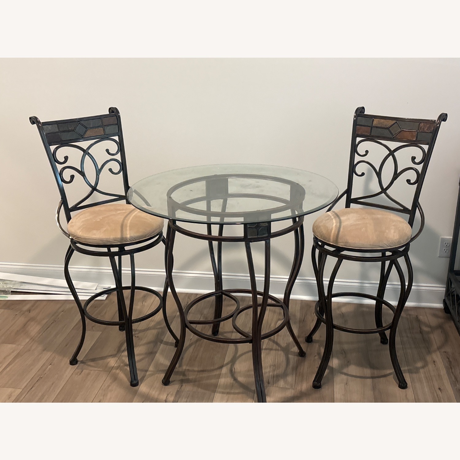 Dark Brown Metal Dining Sets - image-2