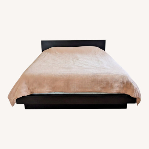 Used Modern Espresso Wood Queen Platform Bed Frame for sale on AptDeco