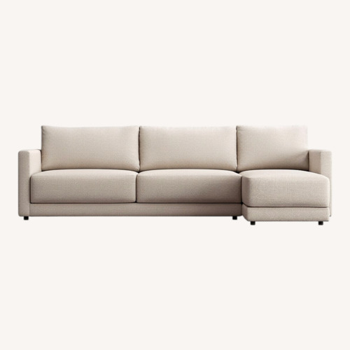 Used Crate & Barrel White Fabric 2 Piece Sectional for sale on AptDeco
