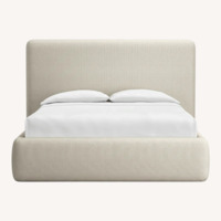 Crate & Barrel Anneli Ivory Upholstered Queen Bed
