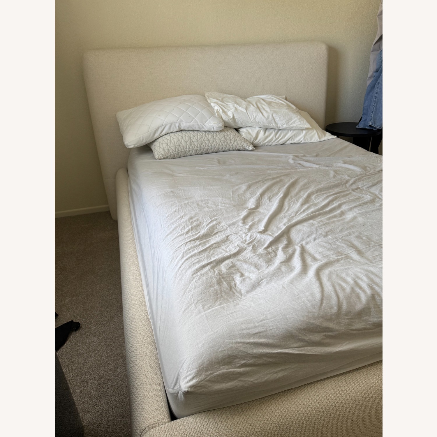 Crate & Barrel Anneli Ivory Upholstered Queen Bed - image-2