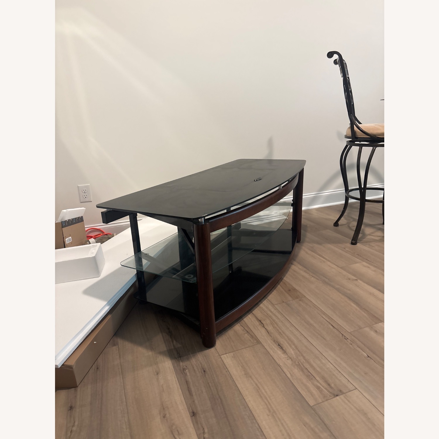 Whalen Furniture Ht Dark Brown Glass Storage - image-2