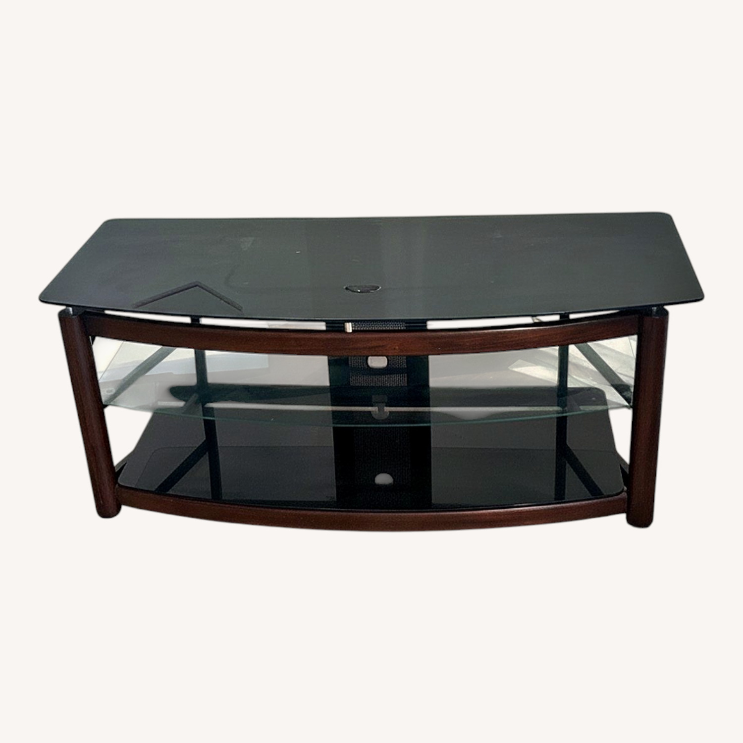 Whalen Furniture Ht Dark Brown Glass Storage - image-0