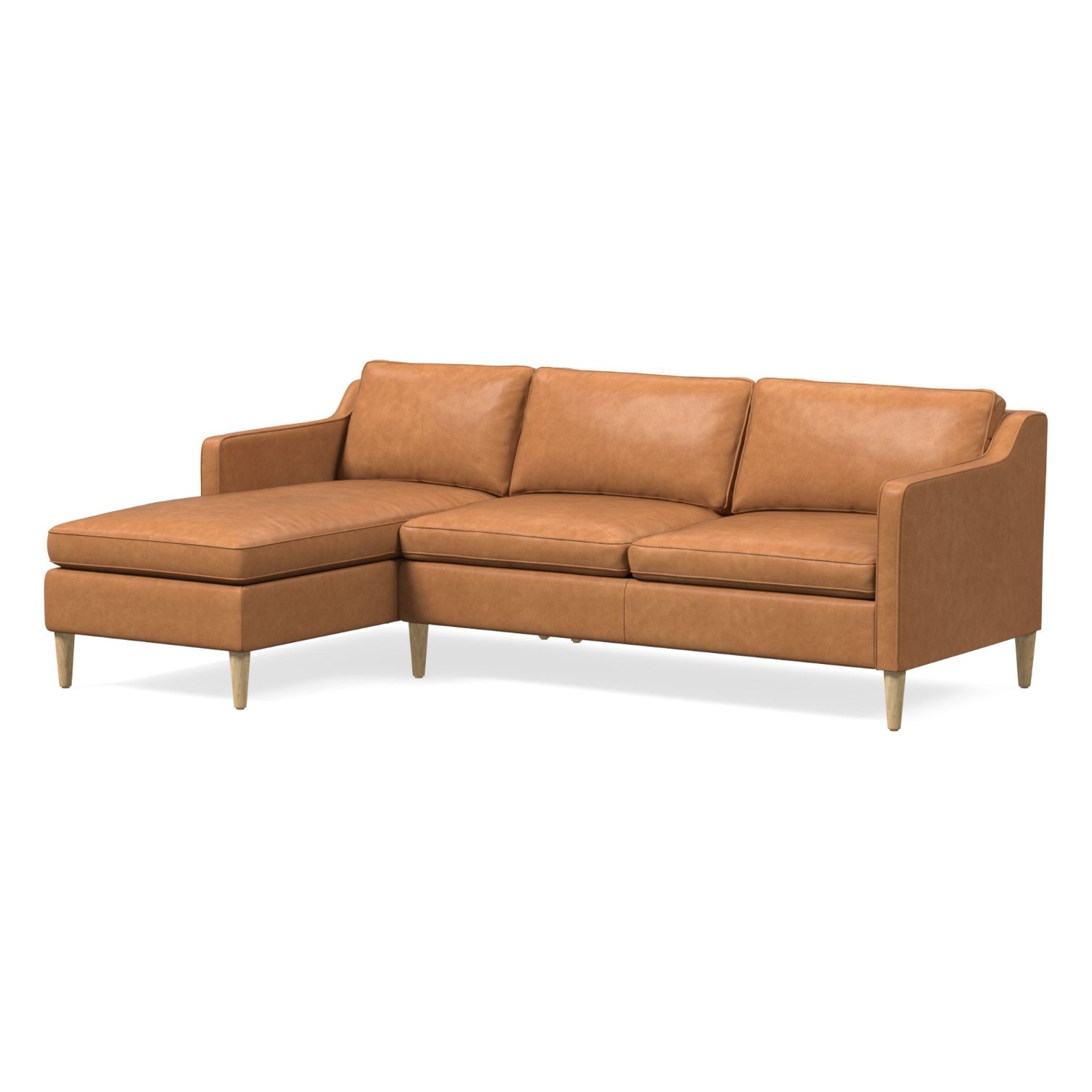 West Elm Hamilton Leather Left Chaise Sectional - image-4