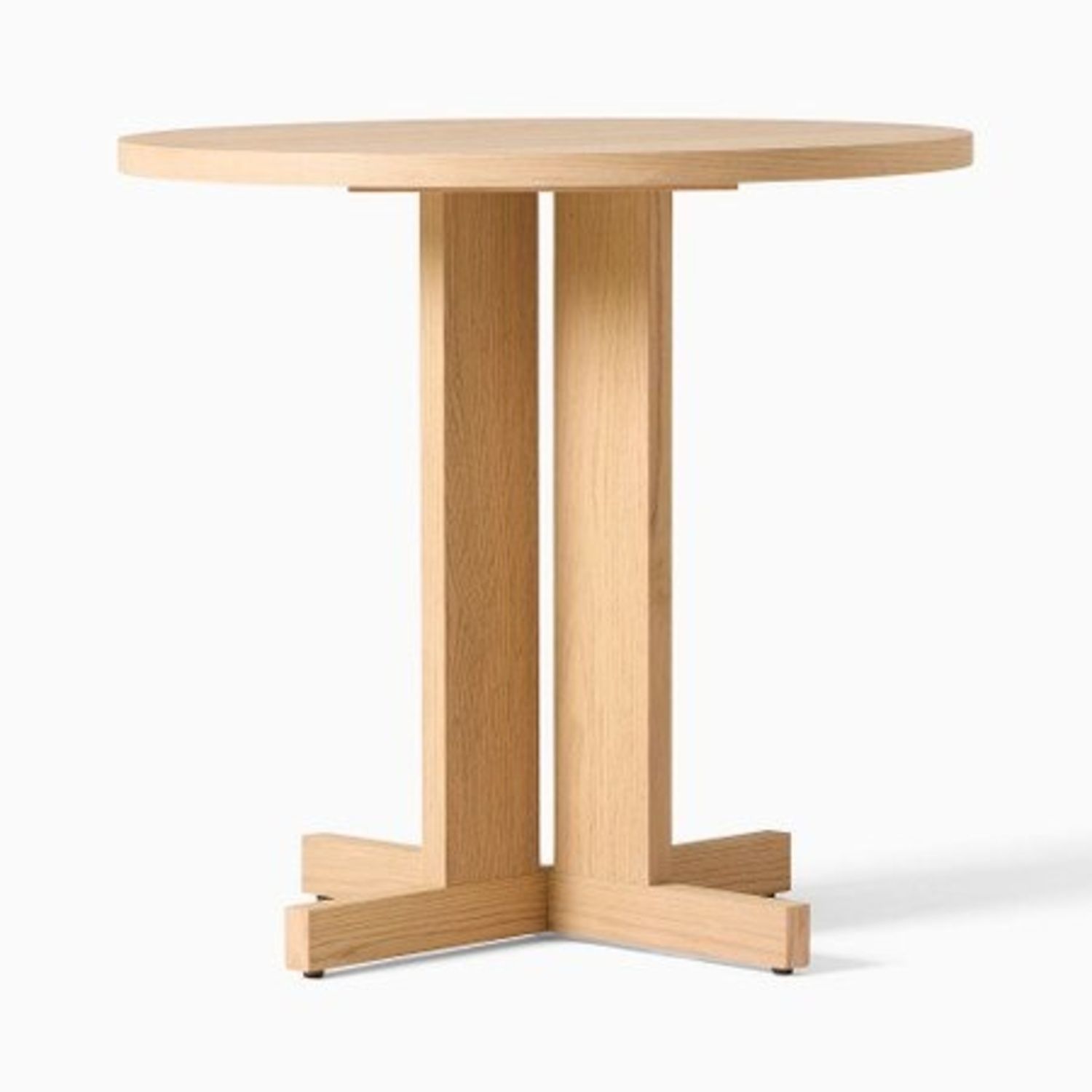 West Elm Wood Bistro Table & Leather Dining Chairs - image-6