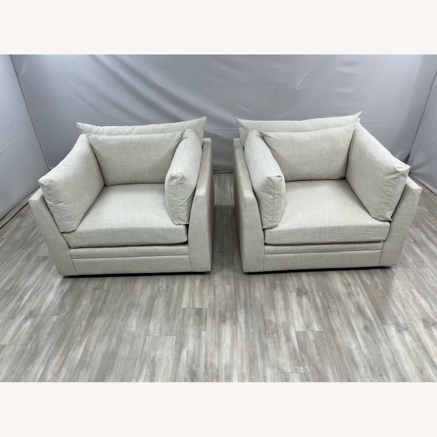 Classic Home Audrey Upholstered Swivel Armchair - image-1
