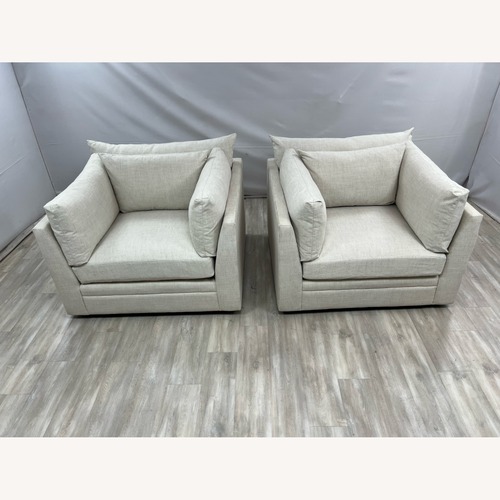 Used Classic Home Audrey Upholstered Swivel Armchair for sale on AptDeco