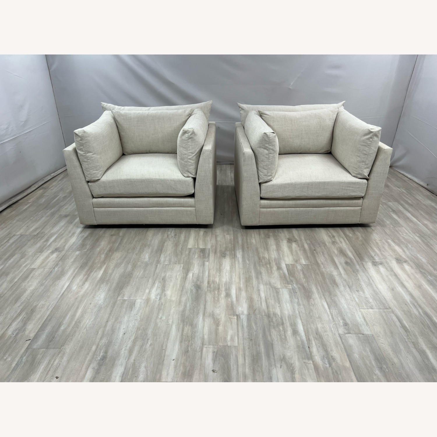 Classic Home Audrey Upholstered Swivel Armchair - image-2
