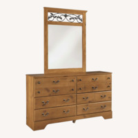 Ashley Contad Pine Dresser + Mirror