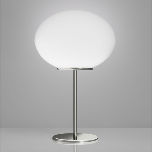 Used Vistosi Lucciola White Glass/Nickel Table Lamp for sale on AptDeco