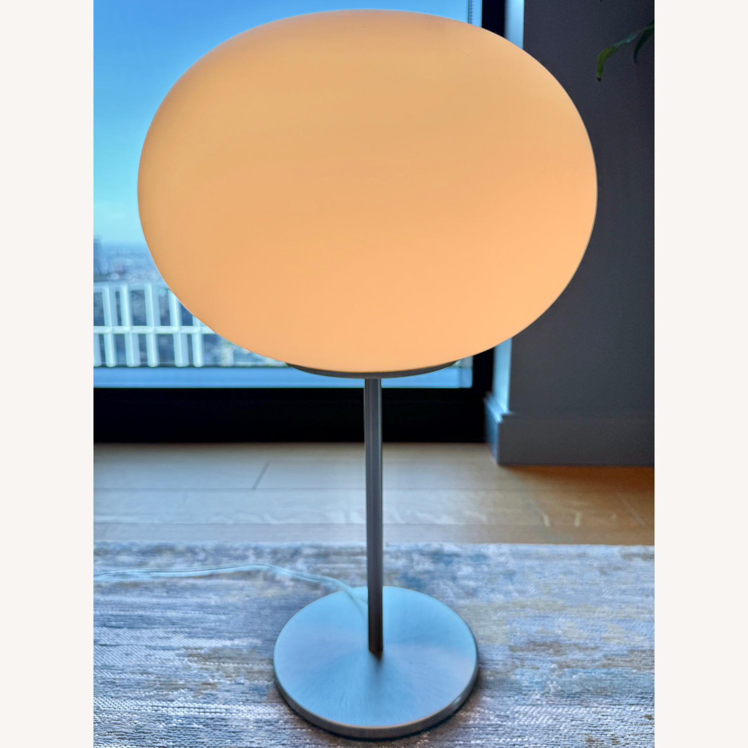 Vistosi Lucciola White Glass/Nickel Table Lamp - image-2