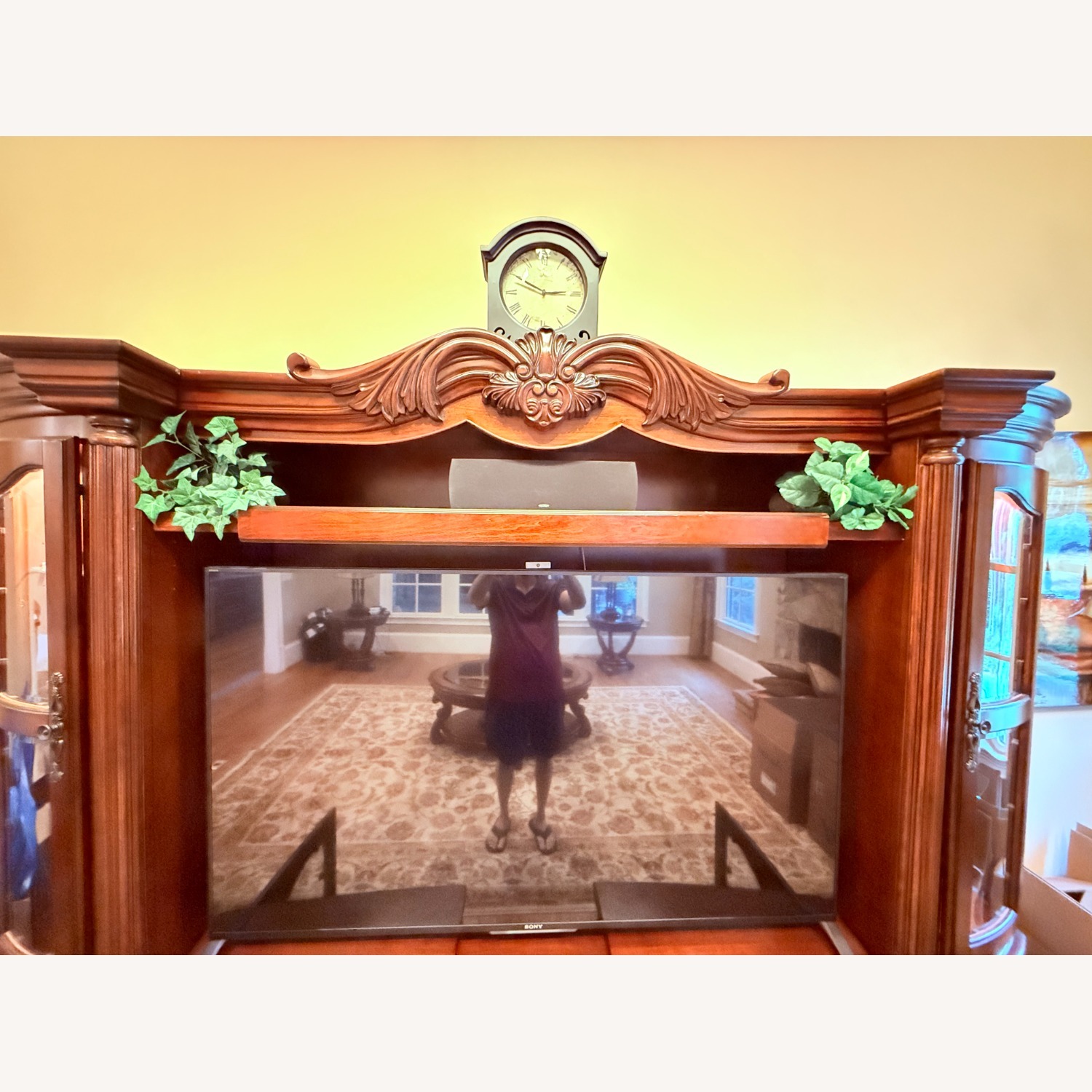 AICO Expandable Media Console With Curio Displays - image-5