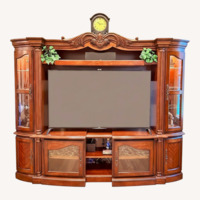 AICO Expandable Media Console With Curio Displays