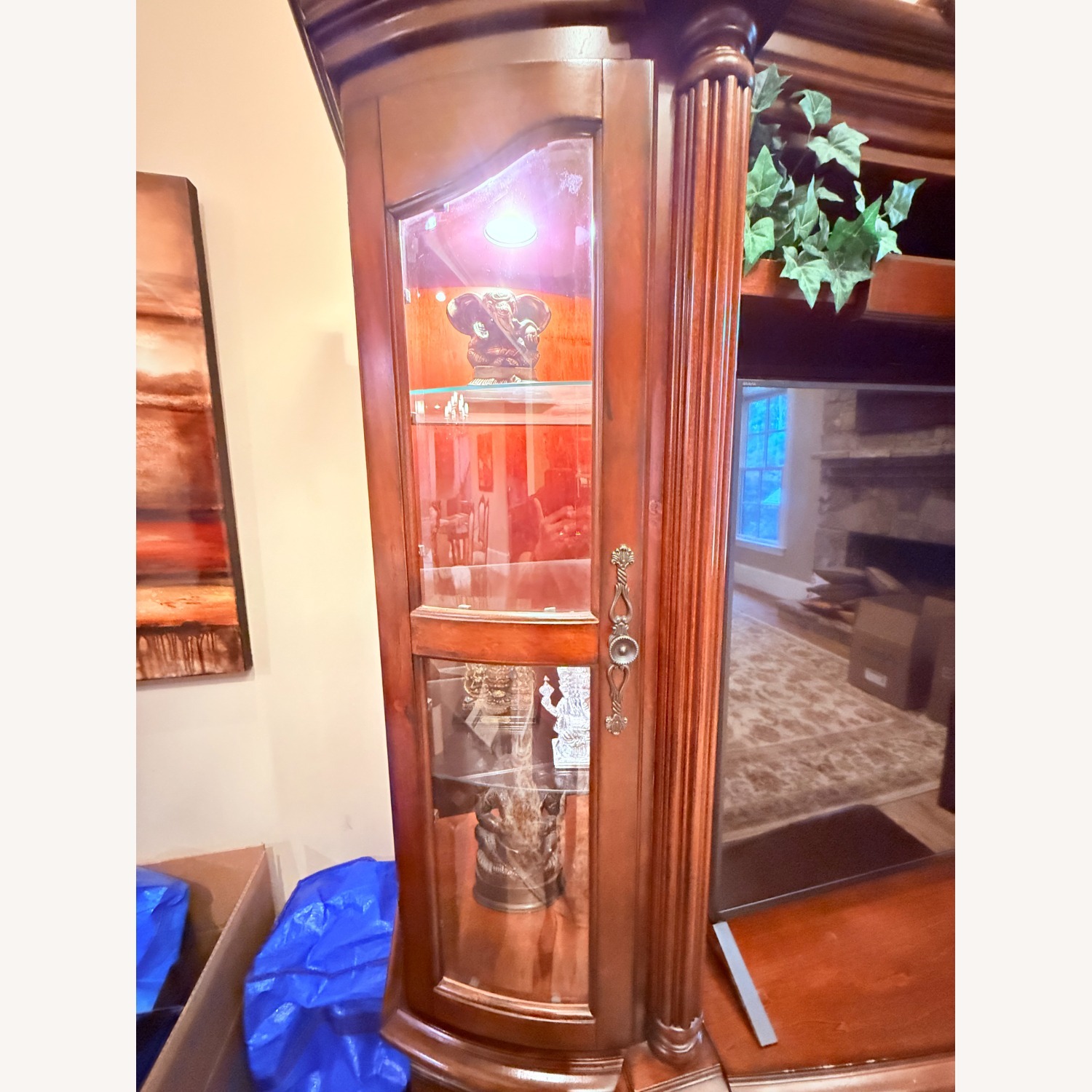 AICO Expandable Media Console With Curio Displays - image-4