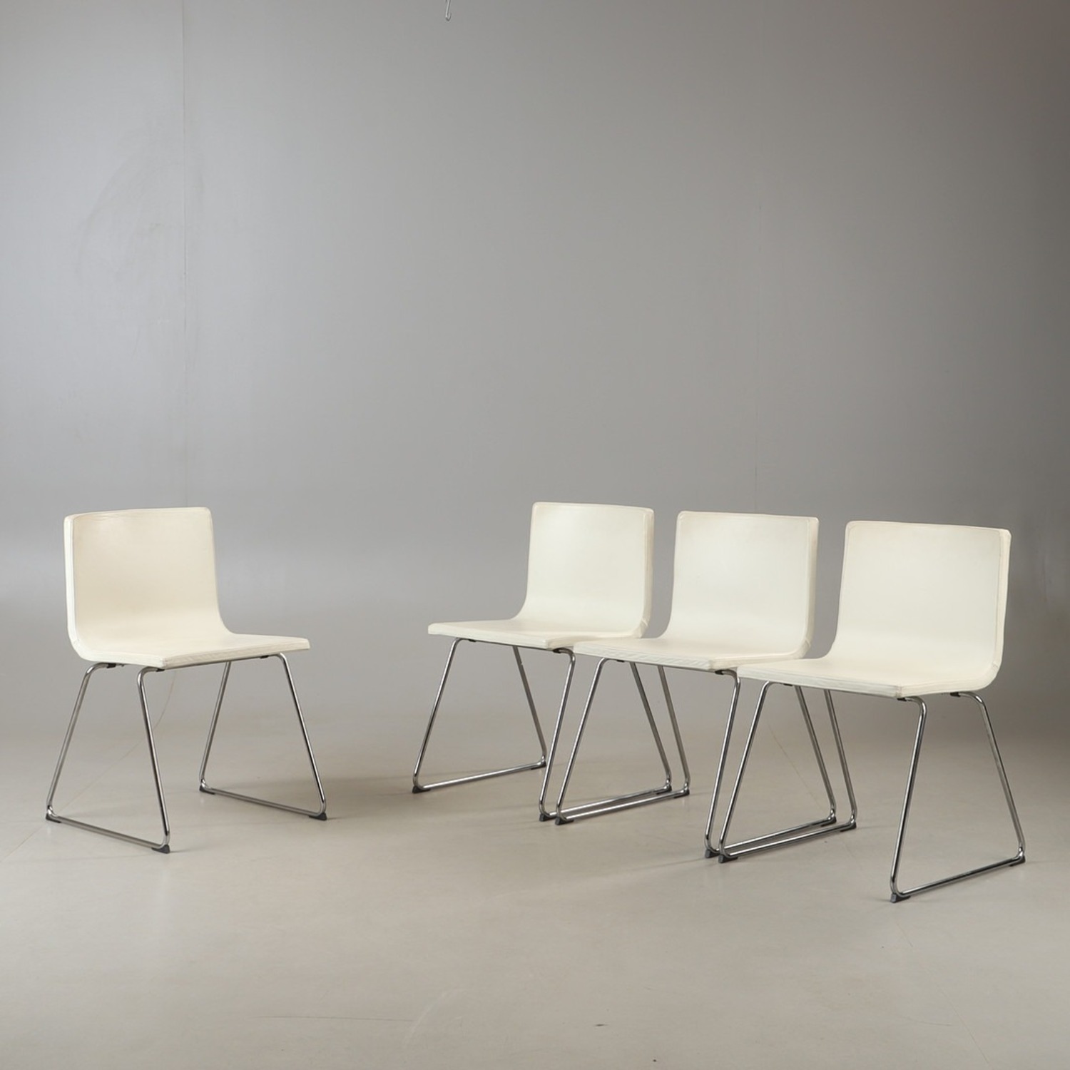 IKEA White Metal Dining Chairs - image-1