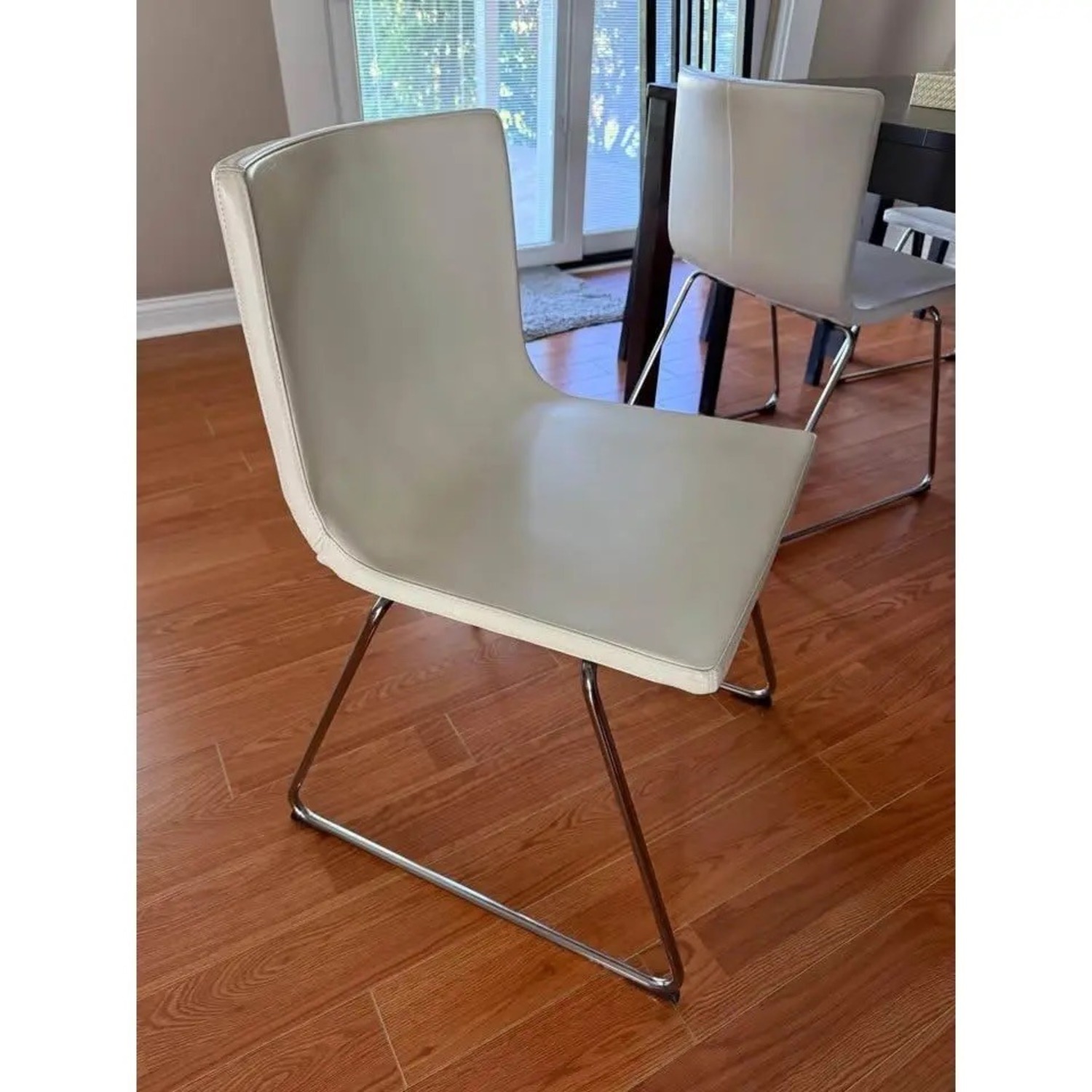 IKEA White Metal Dining Chairs - image-3