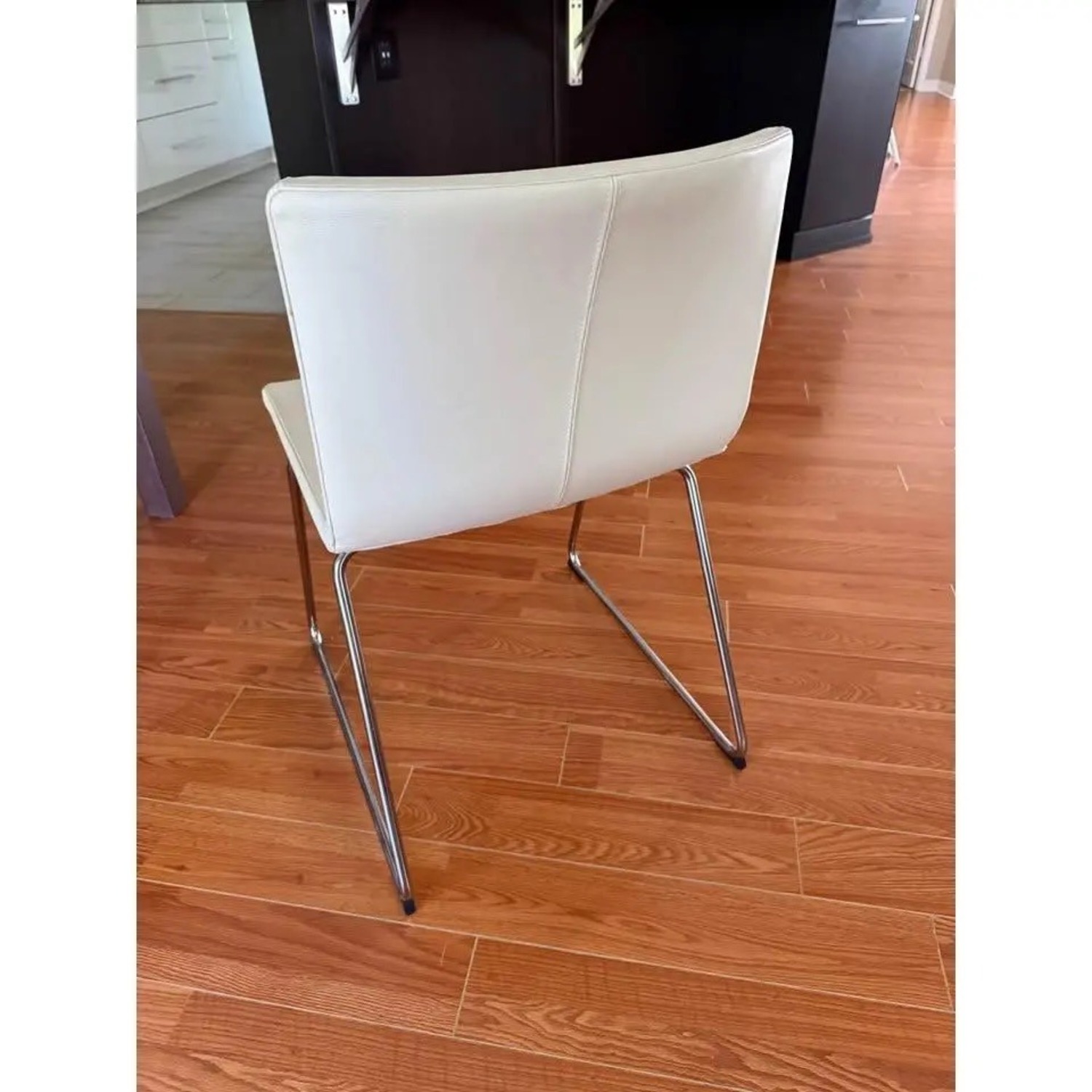 IKEA White Metal Dining Chairs - image-4