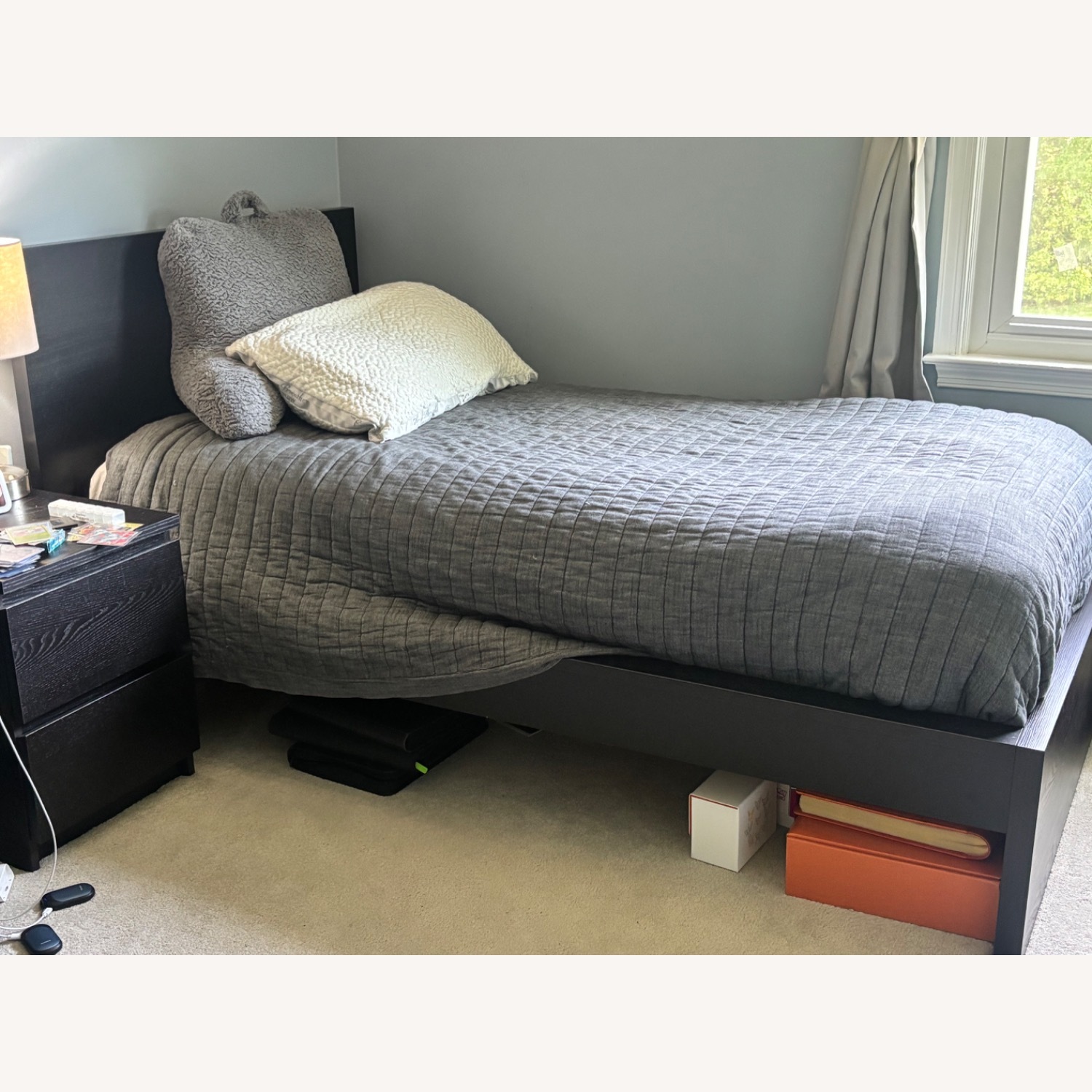 IKEA Malm Dark Brown Twin Bed - image-3