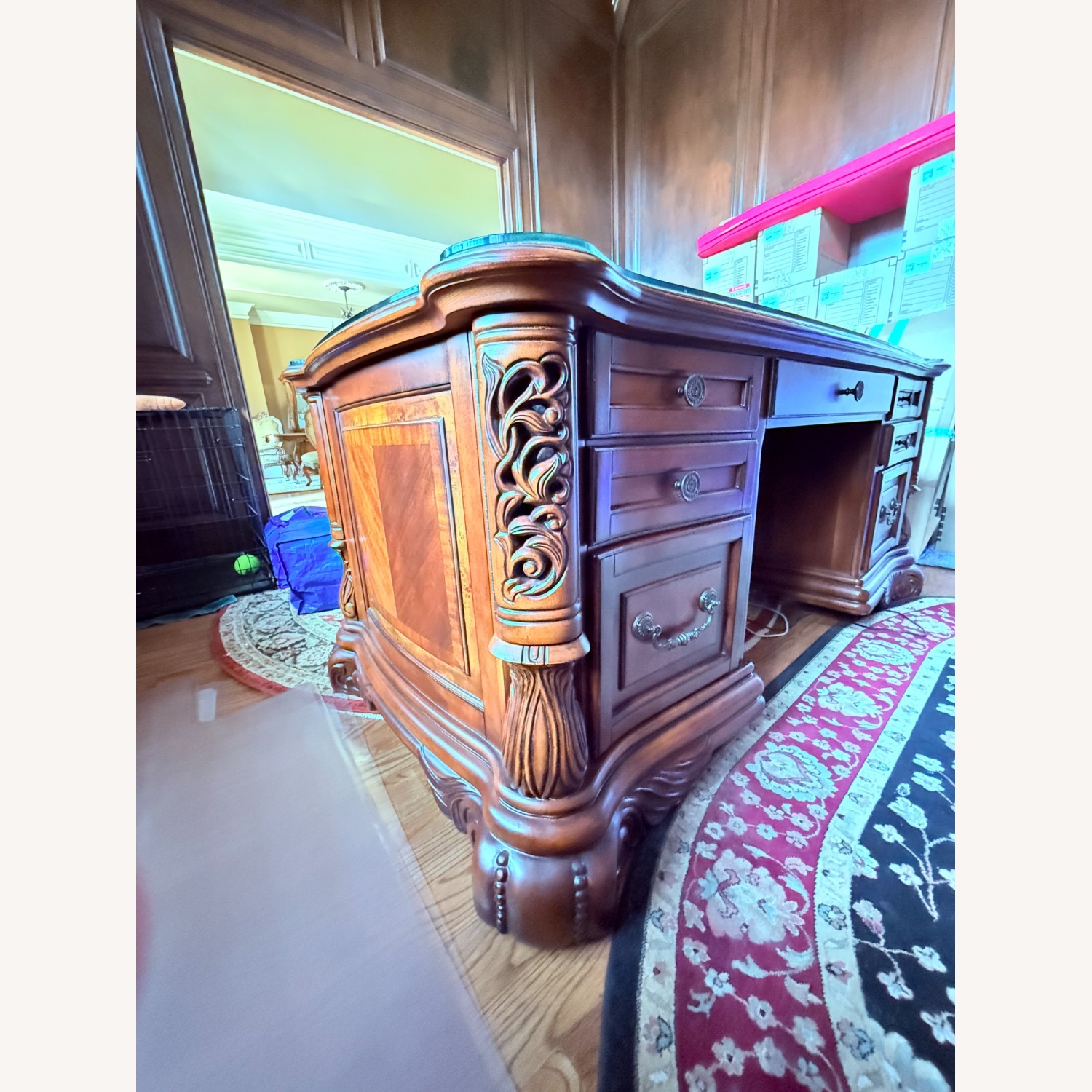 AICO Executive Desk With Drawers - image-2