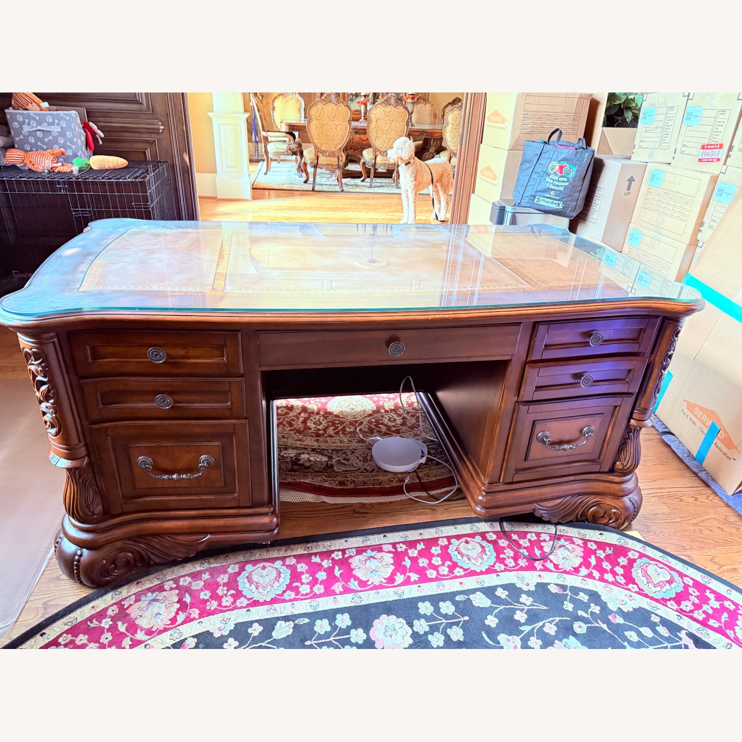 AICO Executive Desk With Drawers - image-1