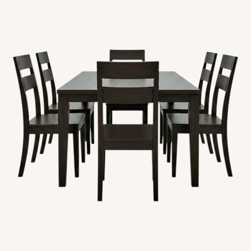 Used Crate & Barrel /Room& Board Brown Wood Dining Set for sale on AptDeco