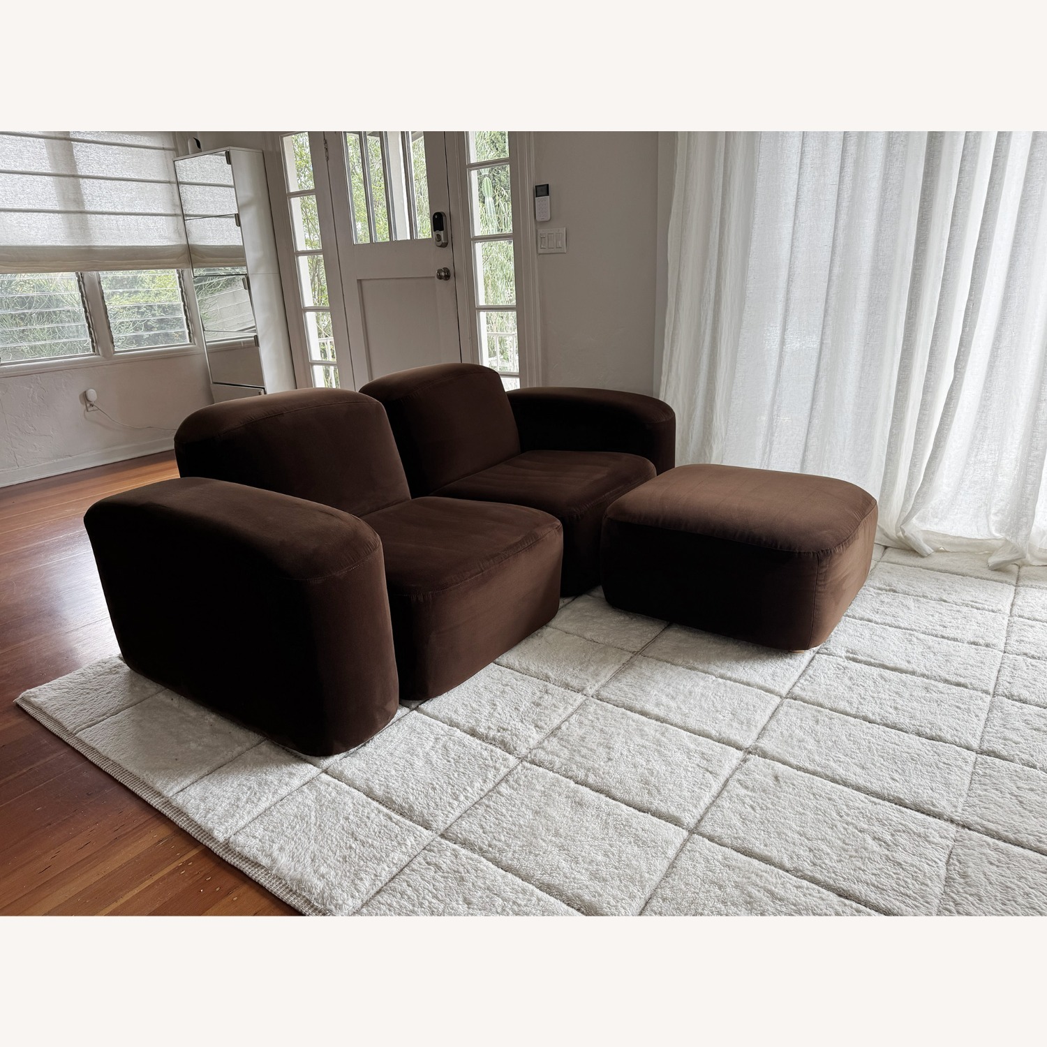 Design Within Reach Dark Brown Fabric 2 Seater Sofa - image-1