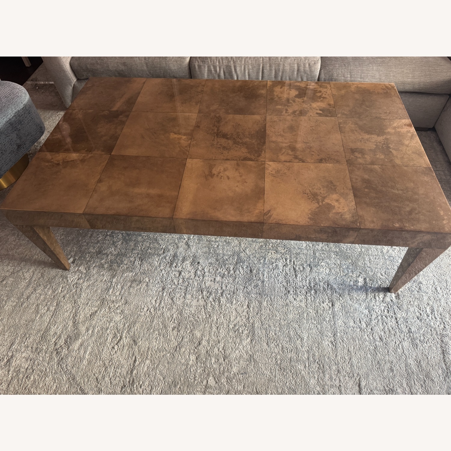 High-Gloss Light Brown Lacquer Coffee Table - image-2