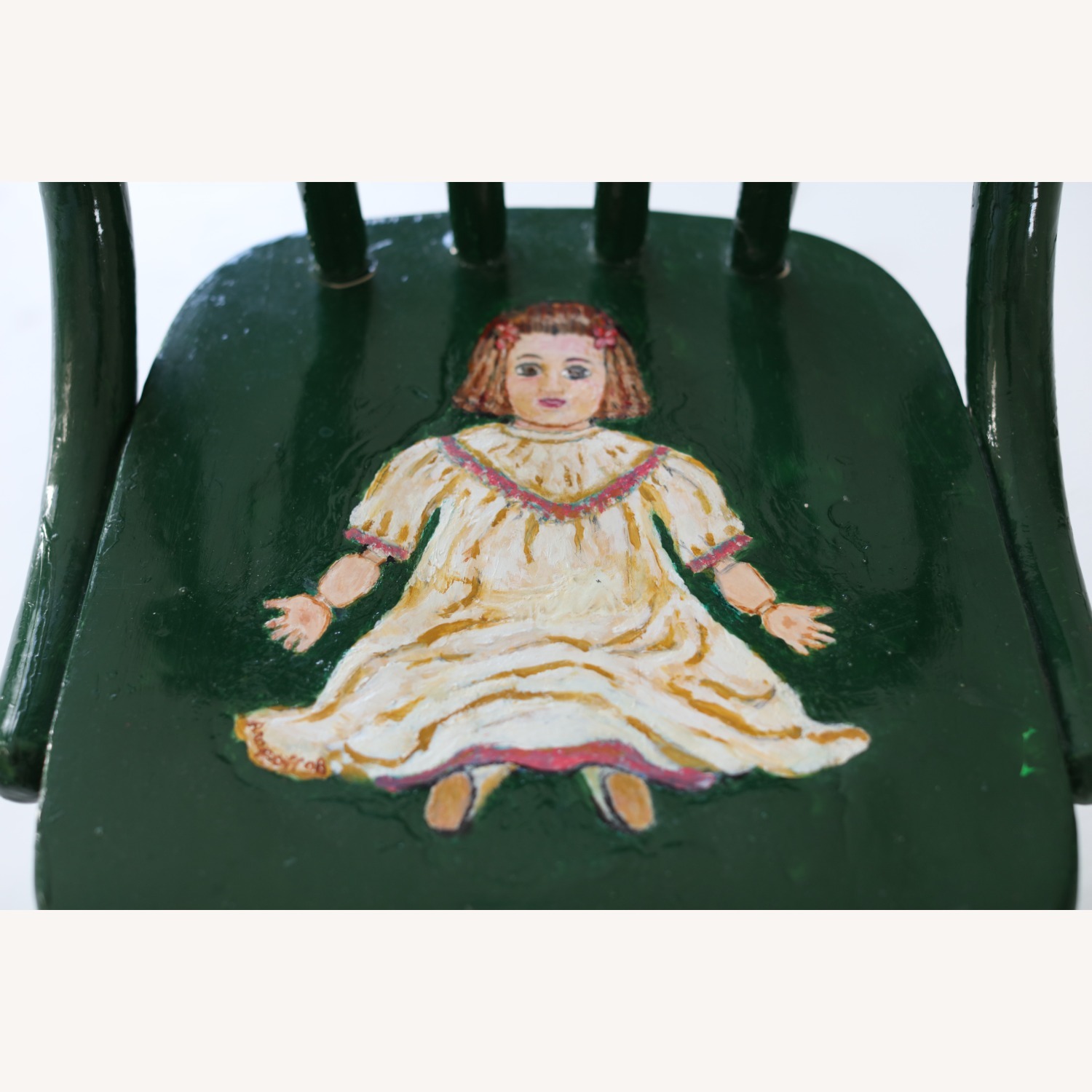 Hand-Painted Child-Size Wooden Chair - image-6