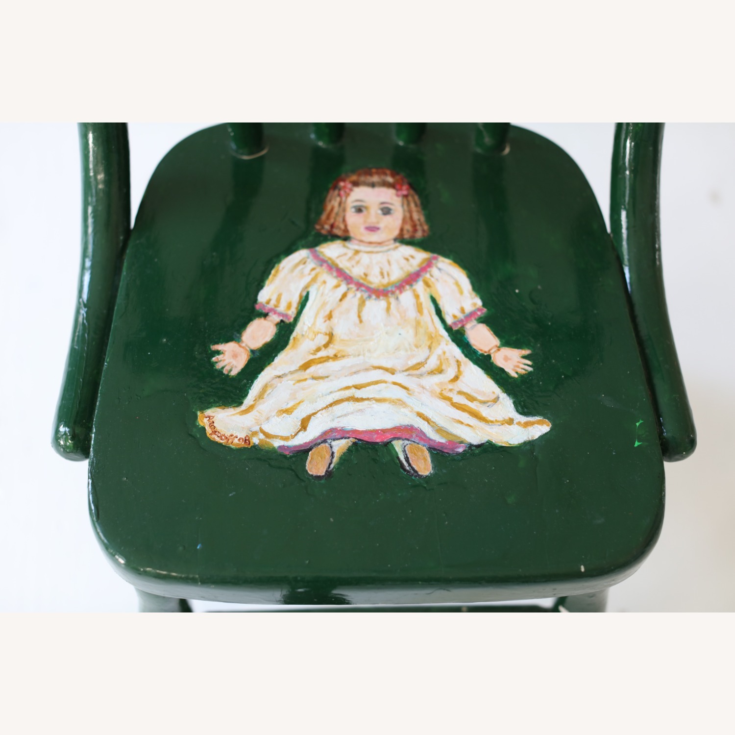 Hand-Painted Child-Size Wooden Chair - image-4