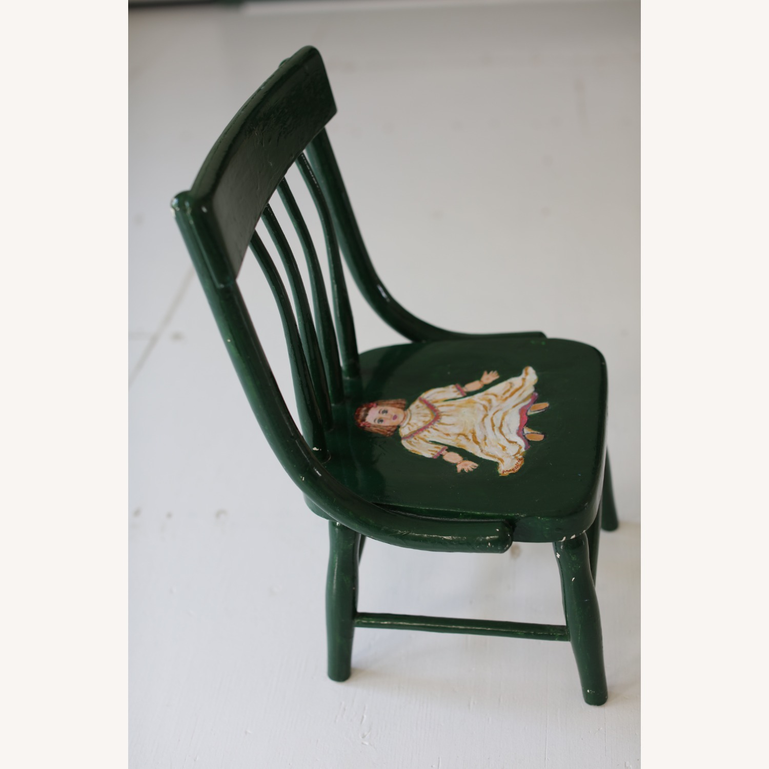Hand-Painted Child-Size Wooden Chair - image-1