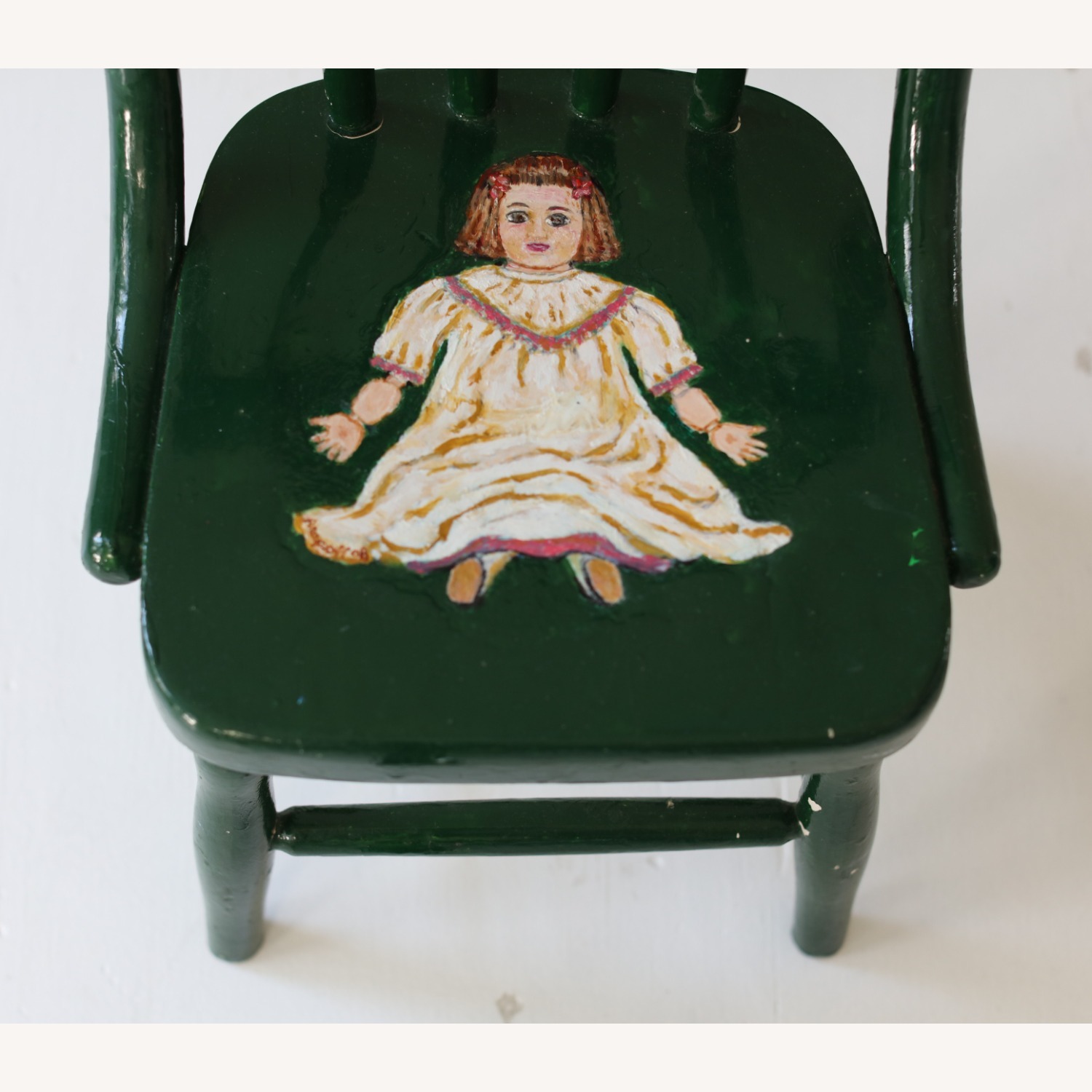 Hand-Painted Child-Size Wooden Chair - image-3