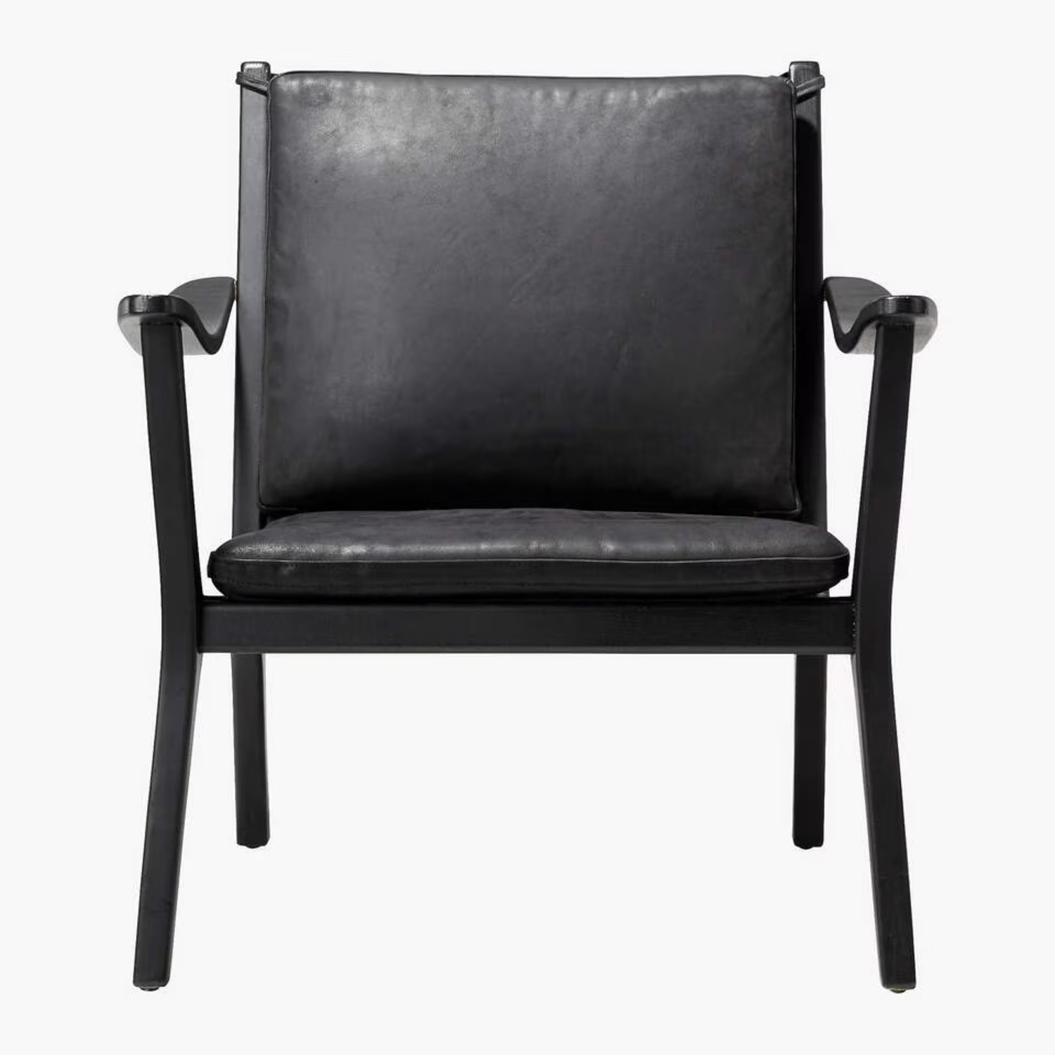 CB2 Black Leather Armchair - image-6