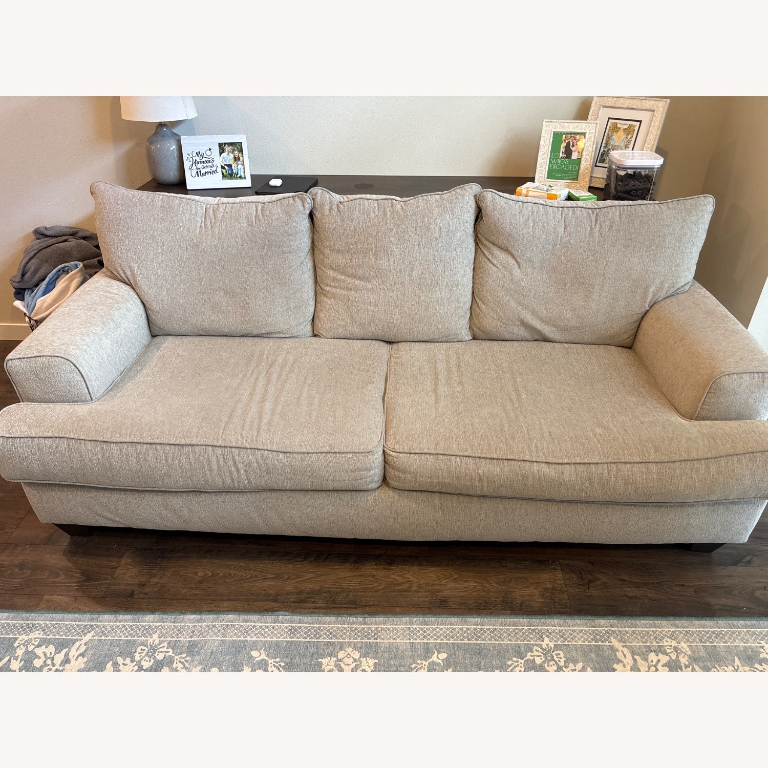 Ashley Furniture Light Gray Fabric Sleeper Sofa - image-1