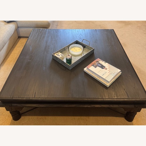 Used Restoration Hardware Black Wood Coffee Table for sale on AptDeco