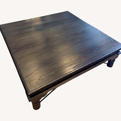 Used Restoration Hardware Black Wood Coffee Table for sale on AptDeco