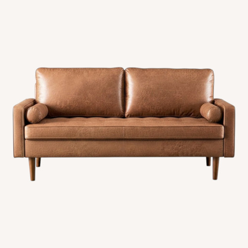 Used Wayfair Light Brown Faux Leather Loveseat for sale on AptDeco